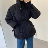 Women Winter Jacket Coats New Fall Fashion Black Padded Parkas Guangzhou Casual Warm Korean Style Overcoat Clothing Female