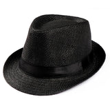 Nukty Unisex Hat Men Women Fedora Trilby Wide Brim Straw Cap Beach Sun Gentleman Adlut