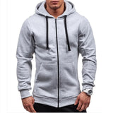 Nukty New Men's Casual Hoodie Zipper Hoodie Coat Fashion Trend Solid Color Cardigan Fitness Hoodie Comfortable