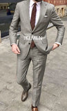 Nukty Men's Suit   Handsome Casual 2 Piece Suit For Men Wedding Tuxedos Notched Lapel Groomsmen  Business  Prom Blazer