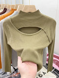 Nukty Autumn Winter Sexy Hollow Out Women Sweaters Tops Slim Vintage Jumper Soft Warm Pull Female Casual Pullover Knitted Sweater