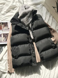 Nukty Women Winter Warm Cotton Padded Puffer Vests Sleeveless Parkas Jacket