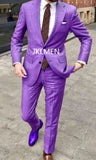 Nukty Men's Suit   Handsome Casual 2 Piece Suit For Men Wedding Tuxedos Notched Lapel Groomsmen  Business  Prom Blazer