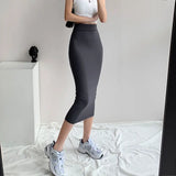 Nukty Midi Pencil Skirts Women Slim Elastic Hotsweet European Style Fashionable Summer High Waist All-match Streetwear Young Sexy Lady