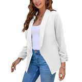 Nukty business casual outfits Summer Black Blazers Women Female Office Lady Nine Quarter Blazer Open Stitch Womens Slim Coats Femme Ladies Notched Tops