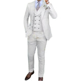 Nukty Men's Slim-fit Three-piece Suit，Three-piece Set of Vest, Blazer and Trousers，Ideal for Weddings, Business and Formal Occasions