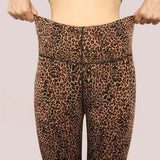 Nukty Plus Size Women's Clothing Basic Tight Leggings Retro Leopard Pencil Pants Casual New Outerwear Winter Warm Fleece Women's Pants