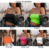 Nukty Women Sexy Solid Breathable Strapless Bandeau Stretch Commuter Crop Tops Commuter Top Casual Lingerie Vest Bra