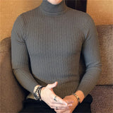 Nukty Autumn Winter Turtleneck Pullovers Warm Solid Color Men's Sweater Slim Pullover Men Knitted Sweaters Bottoming Shirt