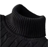 Nukty black turtleneck outfit men Men's High Neck Sweater Solid Color Pullover Knitted Warm Casual Turtleneck  Mens  Knitted Sweater