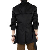 Nukty Autumn And Winter Mens Mid-Length Trench Coat Elegant British Solid Color Coat Korean Style Double-Breasted Casual Trench Coat