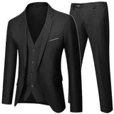 Nukty Business Suit Jacket Coat Blazers Trousers Waistcoat Men Wedding Three Pieces Pants Vest Large Size Professional Dress 3 Pcs Set