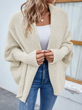 Nukty Batwing Sleeve Cardigans for Women Open Sweaters Autumn Winter New Loose Tops Fashion Female Knitted Coat