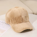 Nukty New Fluffy Baseball Cap For Men Women Winter Thick Plush Peaked Hat Faux Fur Duck Tongue Caps Warm Ear Protection Bonnet