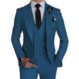 Nukty Fashion New Men Leisure Boutique Business Solid Color Wedding Suit Coat Pants Vest 3 Pcs Set Dress Blazers Jacket Trousers