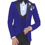 Nukty prom suit Men 3 Pieces Suits For Men Custom Made Groom Groomsmen Tuxedos Wedding Men Suit Terno Masculino(Jacket+Pant+Vest)