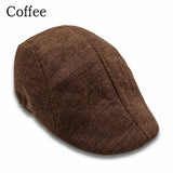 Nukty Men Berets Cap British Style New Autumn Summer Linen Hats Fashion Flat Caps Classic Vintage Gatsby Cabbie Cap Chapeau Homme