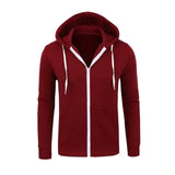 Nukty New Men's Casual Hoodie Zipper Hoodie Coat Fashion Trend Solid Color Cardigan Fitness Hoodie Comfortable