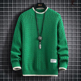 Nukty Fashion Sweater Men's Knitted Stripe Pattern Pullover O-Neck Winter Sweaters