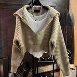 Nukty Korean Style Women's Sweater Winter Elegant Matching Long Sleeve Top Chic Casual Pullover Solid Blouse Knitwear Jumper Y2K Top