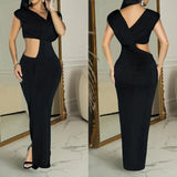 Nukty Sexy Split Elegant Dress Women For Wedding Party Cocktail Prom Dress Hollow Out Christmas Long Ready Formal Evening Dresses