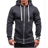 Nukty New Men's Casual Hoodie Zipper Hoodie Coat Fashion Trend Solid Color Cardigan Fitness Hoodie Comfortable