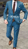 Nukty Men's Suit   Handsome Casual 2 Piece Suit For Men Wedding Tuxedos Notched Lapel Groomsmen  Business  Prom Blazer