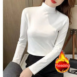 Women's turtleneck Long Sleeve Top Casual Matching T-Shirts & Blouses New In Office Lady's T-Shirts Winter Thermal Warm Blouse