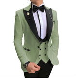 Nukty prom suit Men 3 Pieces Suits For Men Custom Made Groom Groomsmen Tuxedos Wedding Men Suit Terno Masculino(Jacket+Pant+Vest)