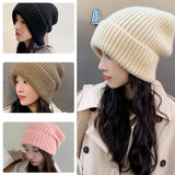 Nukty Winter Warm Hats  Men Hats Solid Color Hip Hop Unisex Female Beanies for Women Casual Stacking Knitted Bonnet Caps