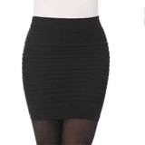 Nukty Fashion Bodycon Skirts Women's Summer Autumn Bottom Elastic Short Skirts For Office Lady Solid Color Draped Slim Mini Skirt