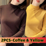 Women's turtleneck Long Sleeve Top Casual Matching T-Shirts & Blouses New In Office Lady's T-Shirts Winter Thermal Warm Blouse