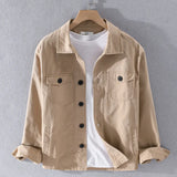 Nukty Linen Bomber Jacket Men Light Weight Grey