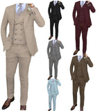 Nukty Men's Slim-fit Three-piece Suit，Three-piece Set of Vest, Blazer and Trousers，Ideal for Weddings, Business and Formal Occasions