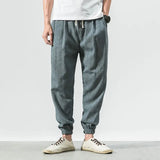 Nukty Cotton Linen Casual Harem Pants Men Joggers Man Summer Trousers Male Chinese Style Baggy Pants Harajuku Clothe