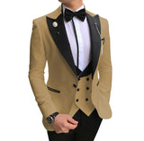 Nukty prom suit Men 3 Pieces Suits For Men Custom Made Groom Groomsmen Tuxedos Wedding Men Suit Terno Masculino(Jacket+Pant+Vest)