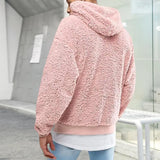 Nukty Warm Chic Pure Color Plush Autumn Hoodie Casual Men Hoodie Hooded for Home