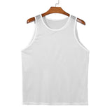 Nukty summer outfits men Summer Men's Luxury Knit Fashion Transparet Tank Tops O Neck Sleeveless Mesh Sexy Solid Color Vest Breathable Party Men Clothing