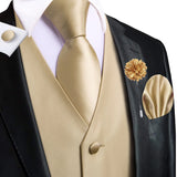 Nukty Wedding Peach Pink Mens Vests Silk Paisley Jacquard Waistcoat Tie Hanky Cufflinks Brooch Set for Men Suit Formal Business Hi-Tie