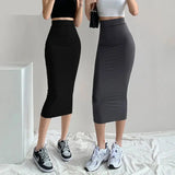 Nukty Midi Pencil Skirts Women Slim Elastic Hotsweet European Style Fashionable Summer High Waist All-match Streetwear Young Sexy Lady