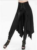 Nukty Black Medieval Skirt Women Halloween Vintage Irregualr Hem Steampunk Ladies Long Skirts Gothic Cosplay Dress Skirt Fashion
