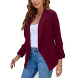 Nukty business casual outfits Summer Black Blazers Women Female Office Lady Nine Quarter Blazer Open Stitch Womens Slim Coats Femme Ladies Notched Tops