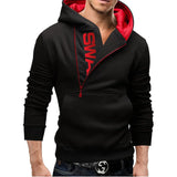 Nukty Men's Hoodies Long Sleeve Sweatshirts for Men Zipper Hooded Pullover High Neck Mens Sweatshirt Top Jacket Coat Black Sweater