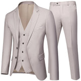 Nukty Business Suit Jacket Coat Blazers Trousers Waistcoat Men Wedding Three Pieces Pants Vest Large Size Professional Dress 3 Pcs Set