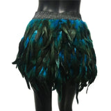 Nukty Festival Rave Feather Skirt Carnival Halloween Evening Party Stage Performance Punk Gothic Y2K Women Mini Short Skirts Faldas