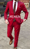 Nukty Men's Suit   Handsome Casual 2 Piece Suit For Men Wedding Tuxedos Notched Lapel Groomsmen  Business  Prom Blazer