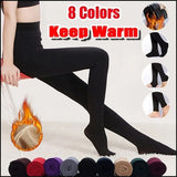 Nukty Women Winter Thermal Warm Thick Pantyhose Fluff Lined Stretch Slim Leggings Pants