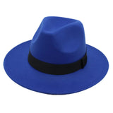 Nukty Autumn and Winter Men and Women's New Large Brimmed Hats, Fashionable Woolen Jazz Hats, English Style Top Hats