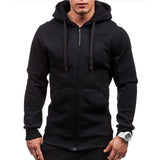 Nukty New Men's Casual Hoodie Zipper Hoodie Coat Fashion Trend Solid Color Cardigan Fitness Hoodie Comfortable