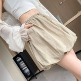 Nukty Lantern Shorts Women Fashion Simple Leisure High Waist All-match Pockets Hot Fit Summer Female Streetwear Students Youth Ladies